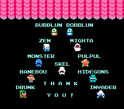 Ending For Bubble Bobble 2 Players Super Bubble Bobble Mode NES