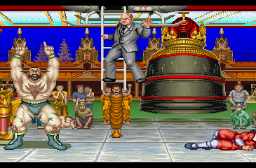 Zangief brings back some of his classic Street Fighter 2 win poses